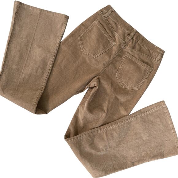 Blue Spice High Waist Flare Corduroy Pants Tan Retro 70s Western Hippie Boho - Picture 8 of 8